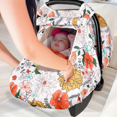 Pea Pod car seat cover elastic band keeps the cover securely in place.