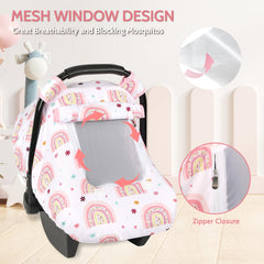 Pea Pod car seat cover mesh window zipper design for ventilation and visibility