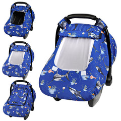Pea Pod car seat cover Ocean mesh window for breathable visibility on car rides