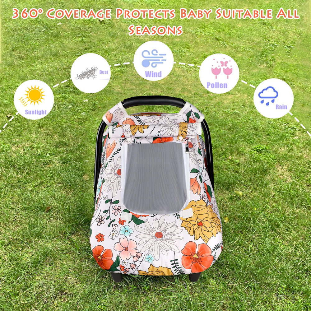 Pea Pod car seat cover soft Minky dot backing adds gentle comfort.