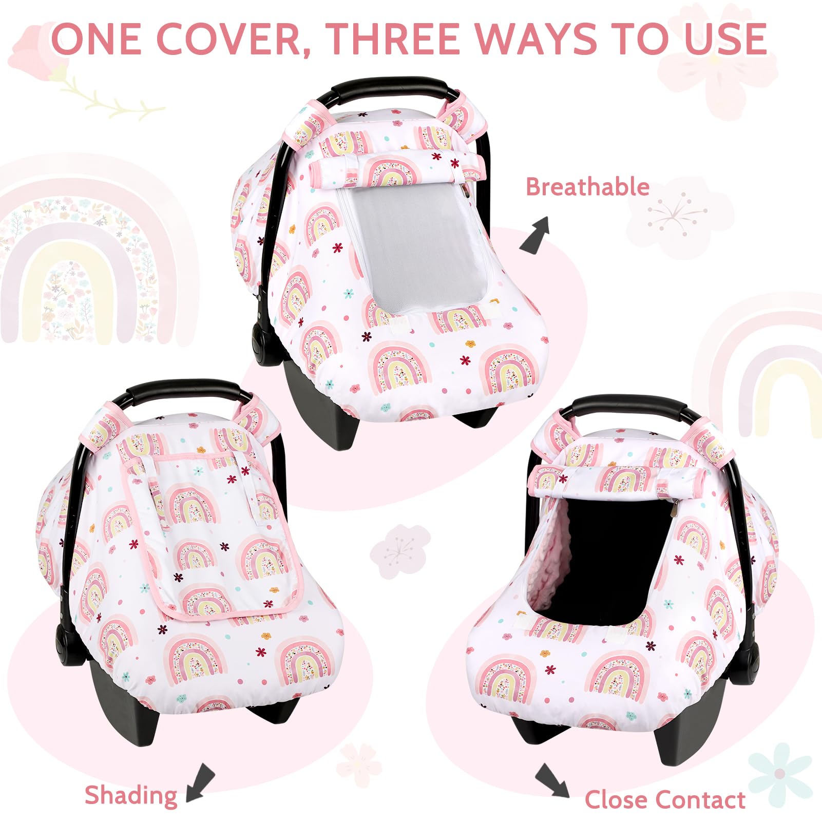 Pea Pod car seat cover easy-attach Velcro for quick setup