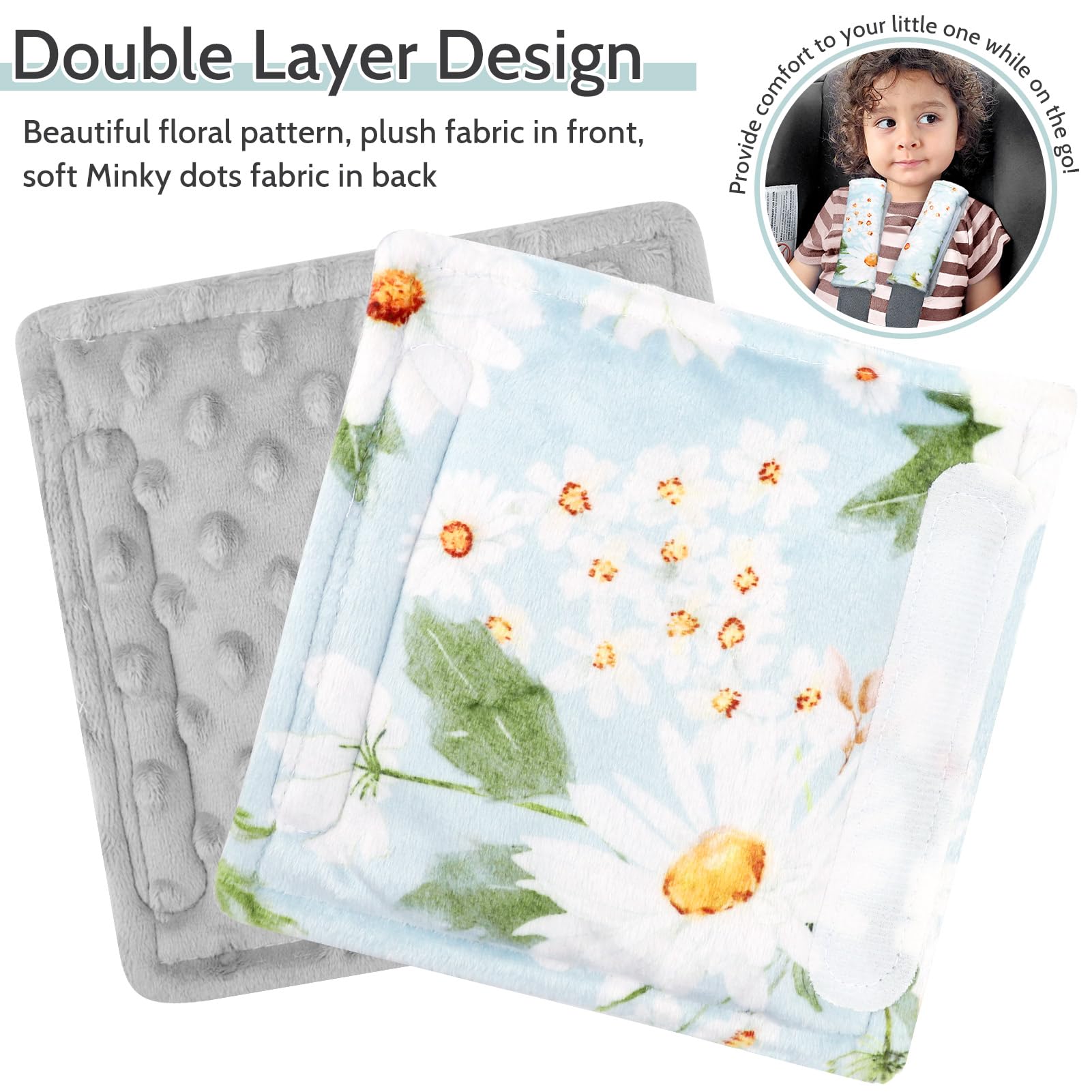 Pea Pod Daisy close-up of Velcro closure for easy installation