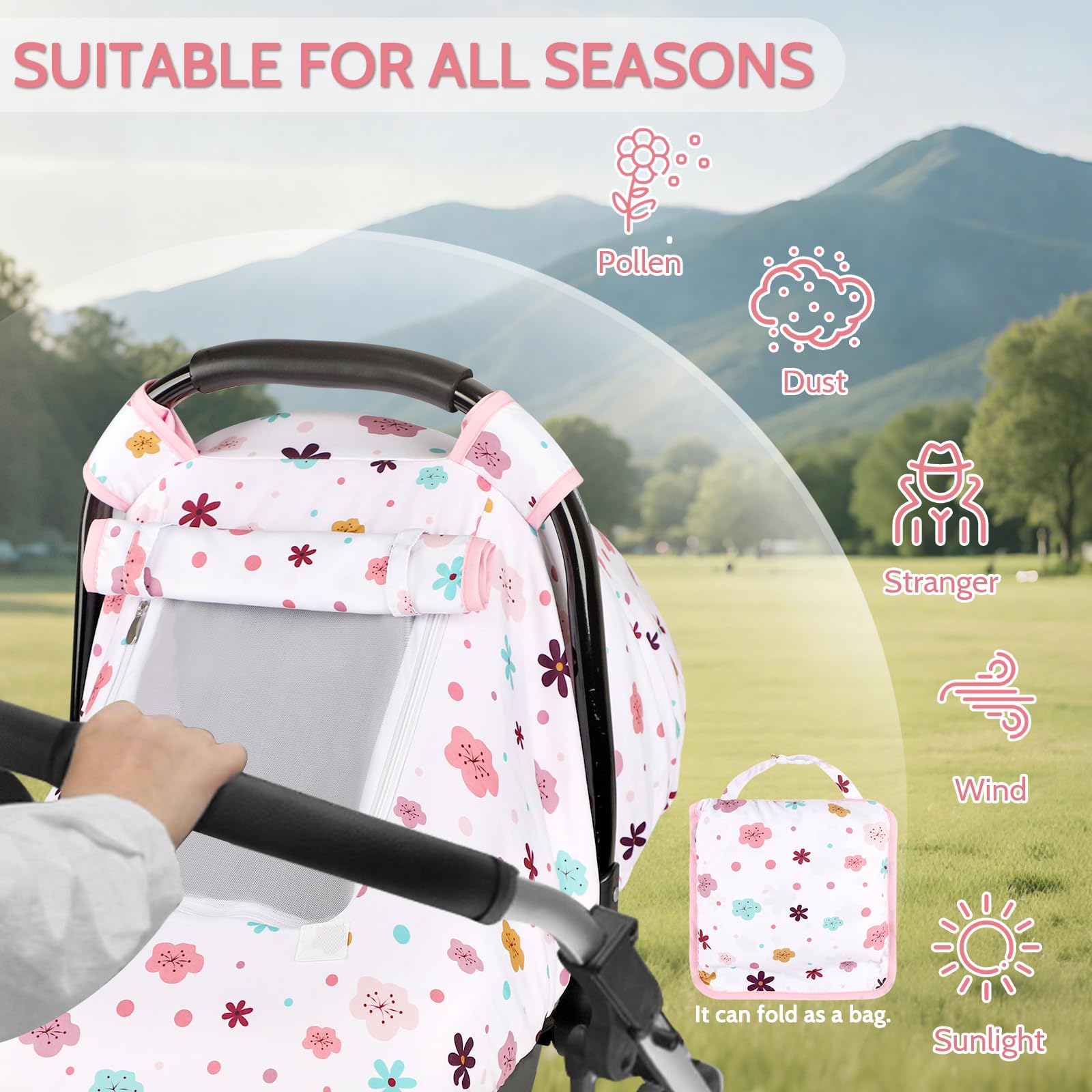 Pea Pod easy-attachment Velcro simplifies setup on seats and strollers.