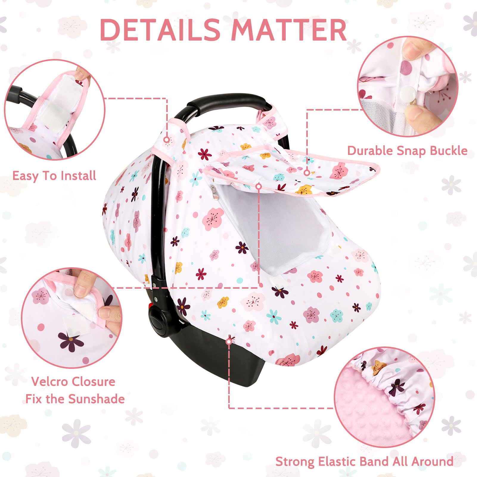 Pea Pod elastic band keeps the canopy secure during travel.