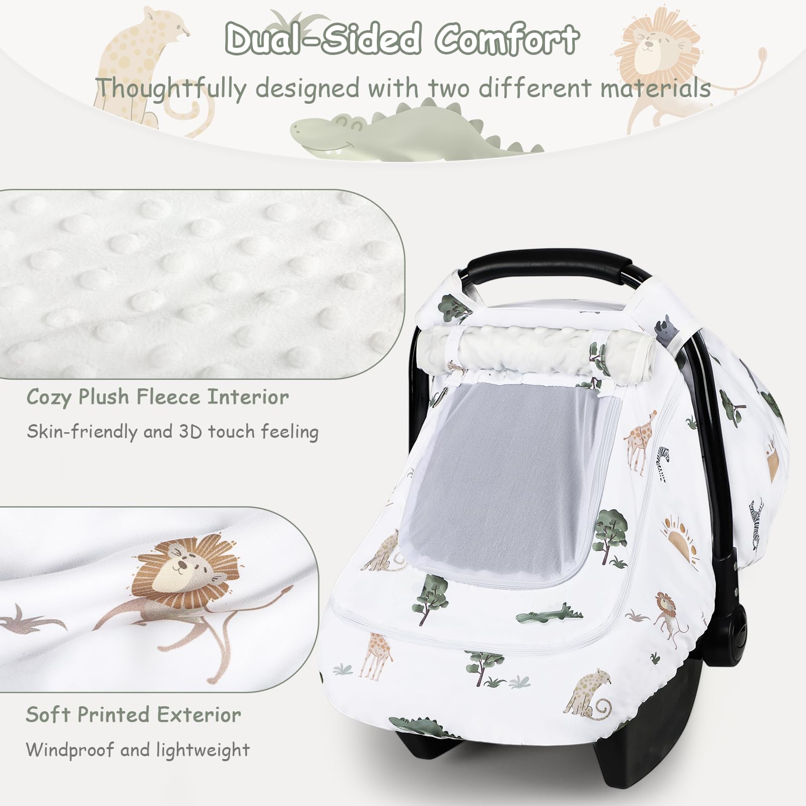 Pea Pod elastic bottom warmth creates a draft-proof seal around the seat