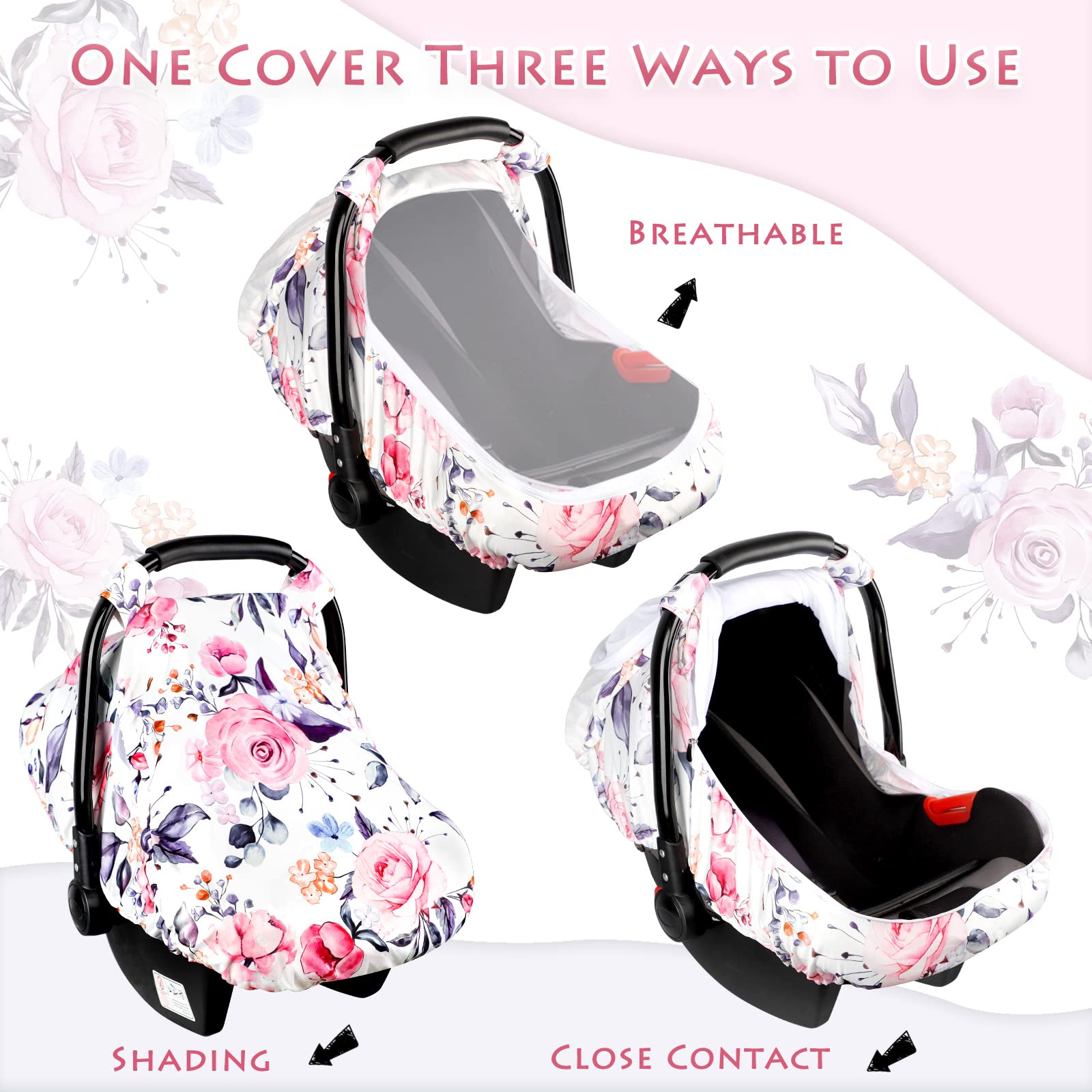 Pea Pod floral car seat canopy nursery style pattern