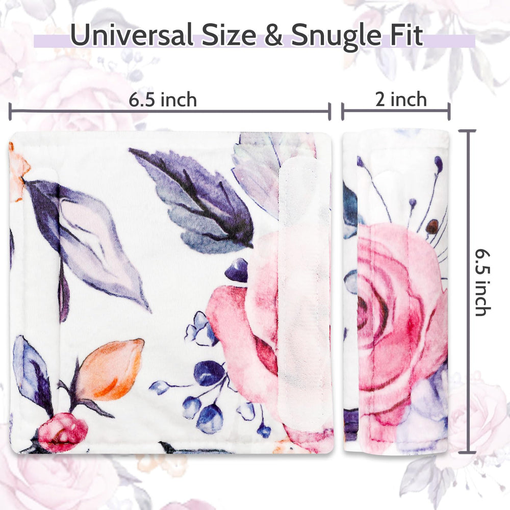 Pea Pod flower-pattern strap cover adds soft protection with a stylish touch