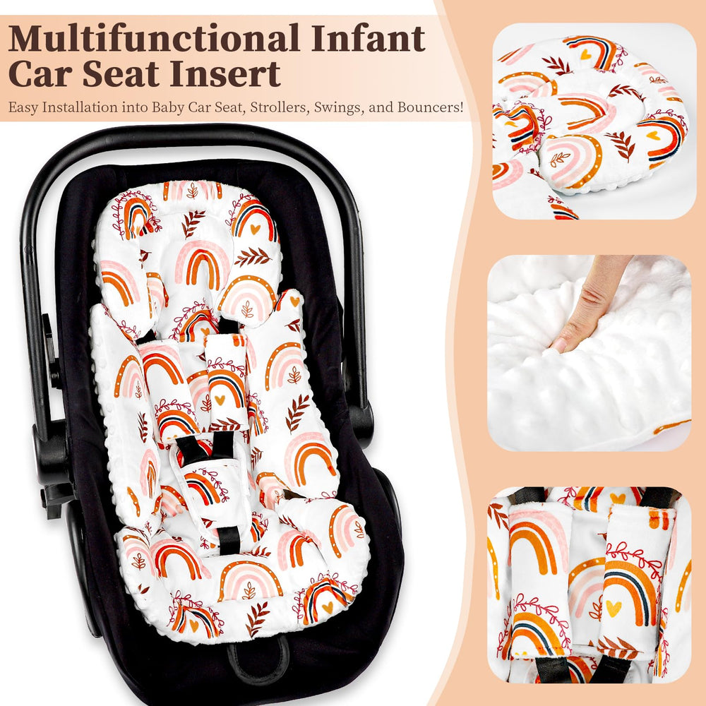 Pea Pod head and body support inside a car seat.