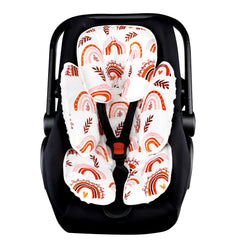 Pea Pod head support close-up with plush fabric for newborn comfort on car trips