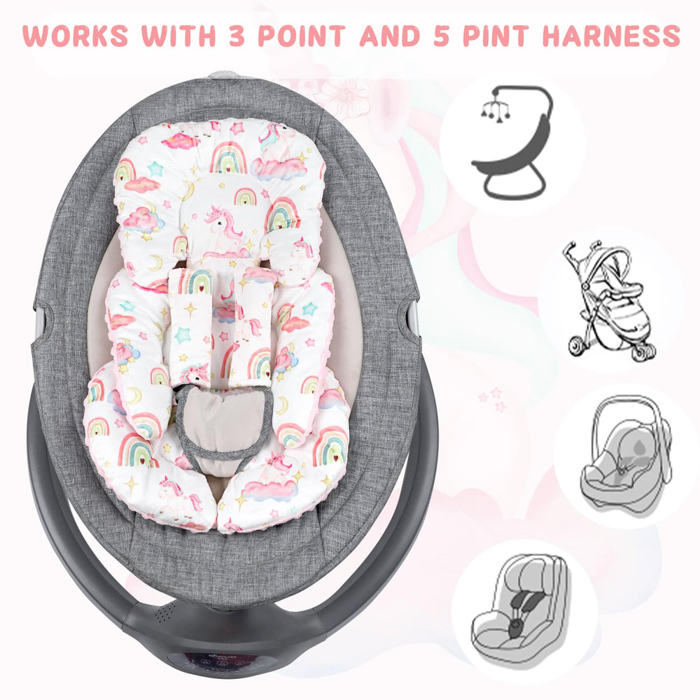 Pea Pod head-support for newborn showing secure head positioning.