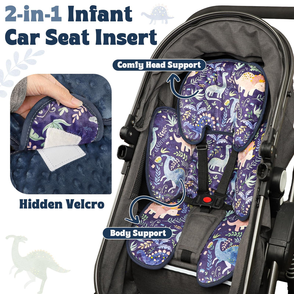 Pea Pod insert features breathable 3D Minky fabric for infant comfort.