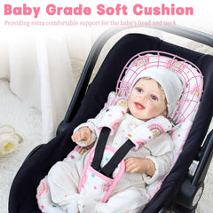 Pea Pod strap covers detail offering gentle secure hold during car rides