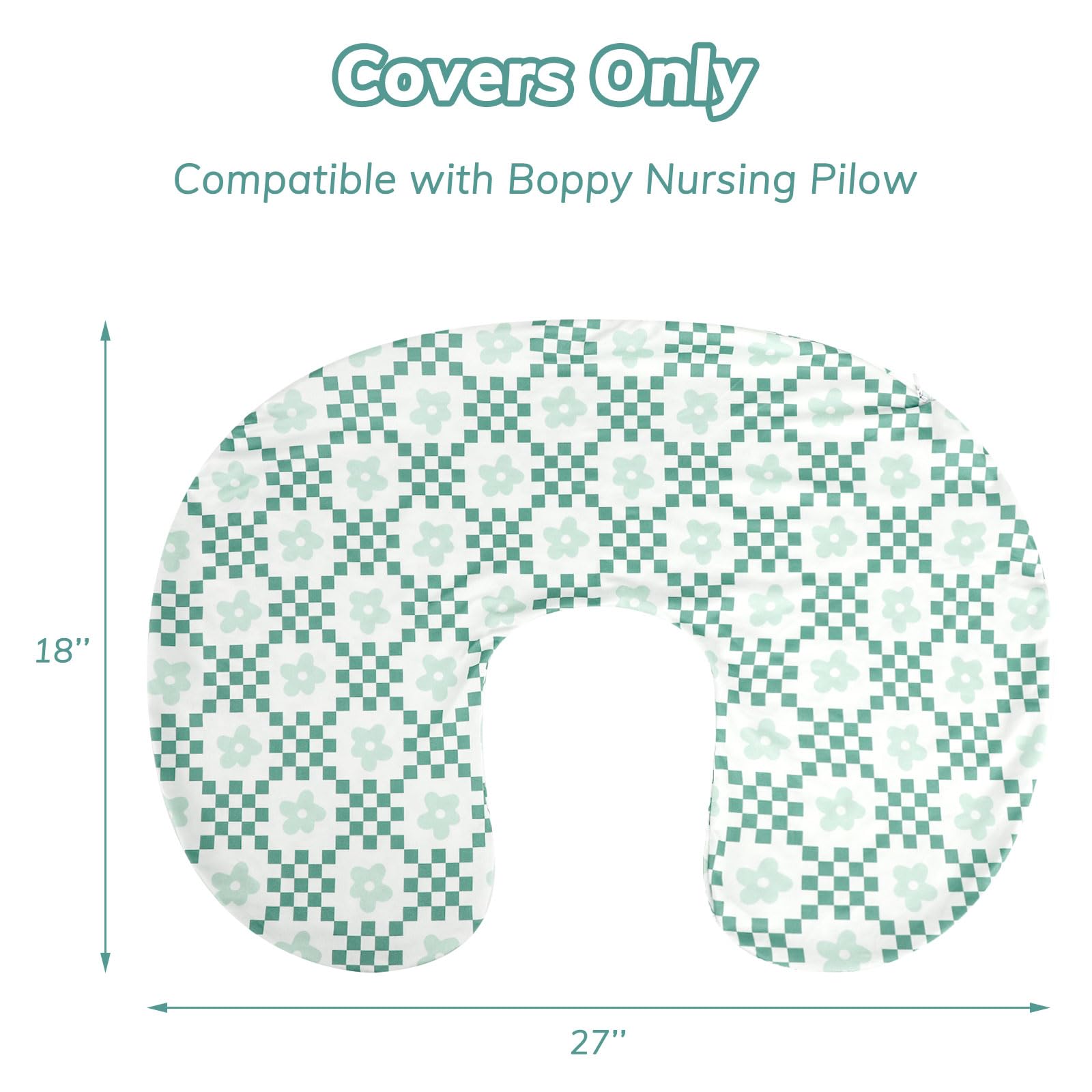 Pea Pod Minky nursing cover green-checkered two-pack close-up of fabric texture