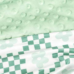 Pea Pod Minky nursing cover with soft-baby-friendly Minky Dot fabric close-up
