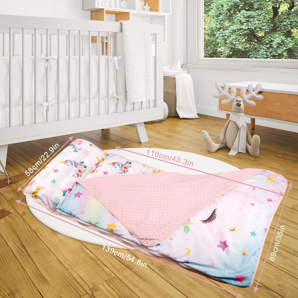 Pea Pod nap mat ideal for daycare or preschool naps.