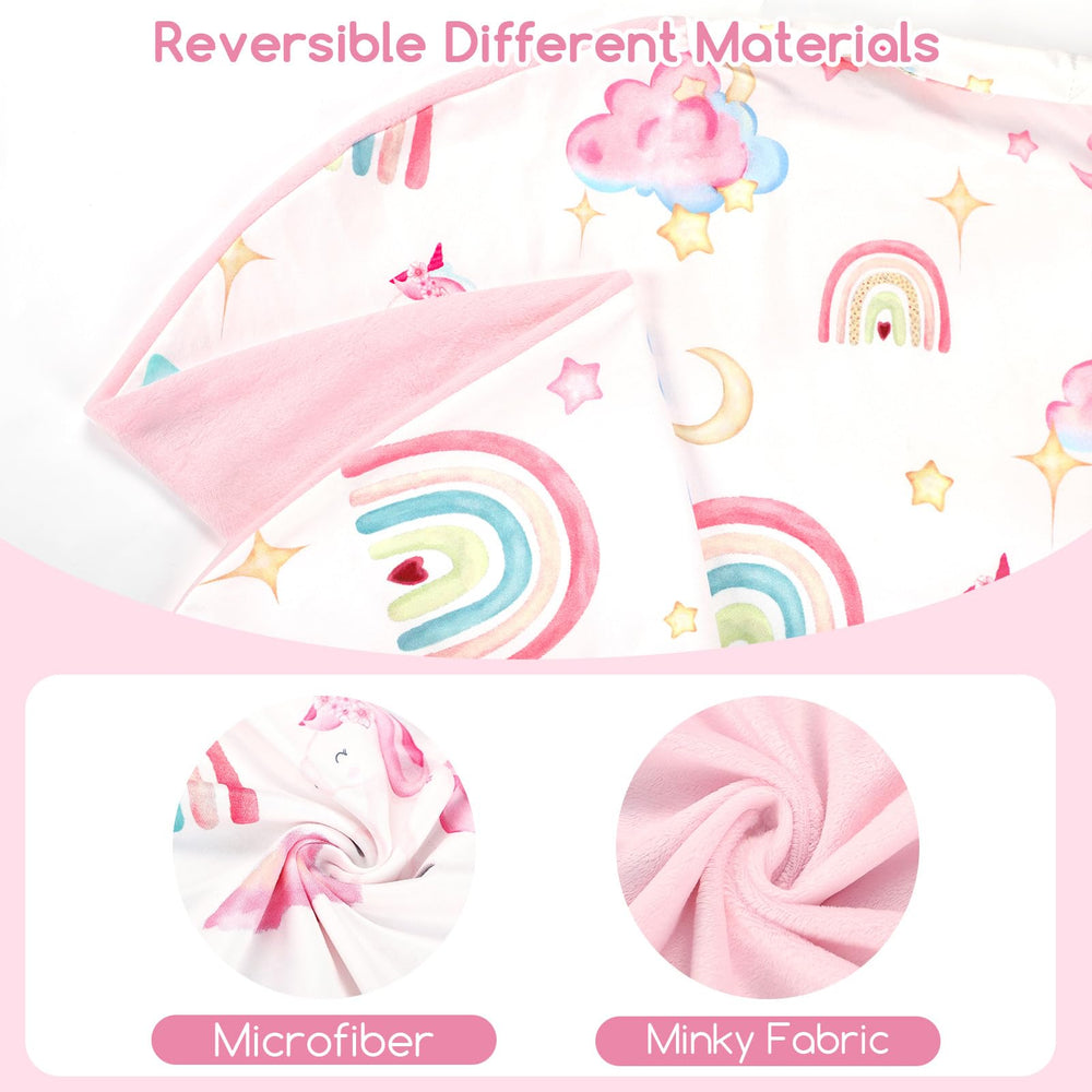 Pea Pod newborn lounger cover unicorn reversible side displays seasonal warmth and breathability