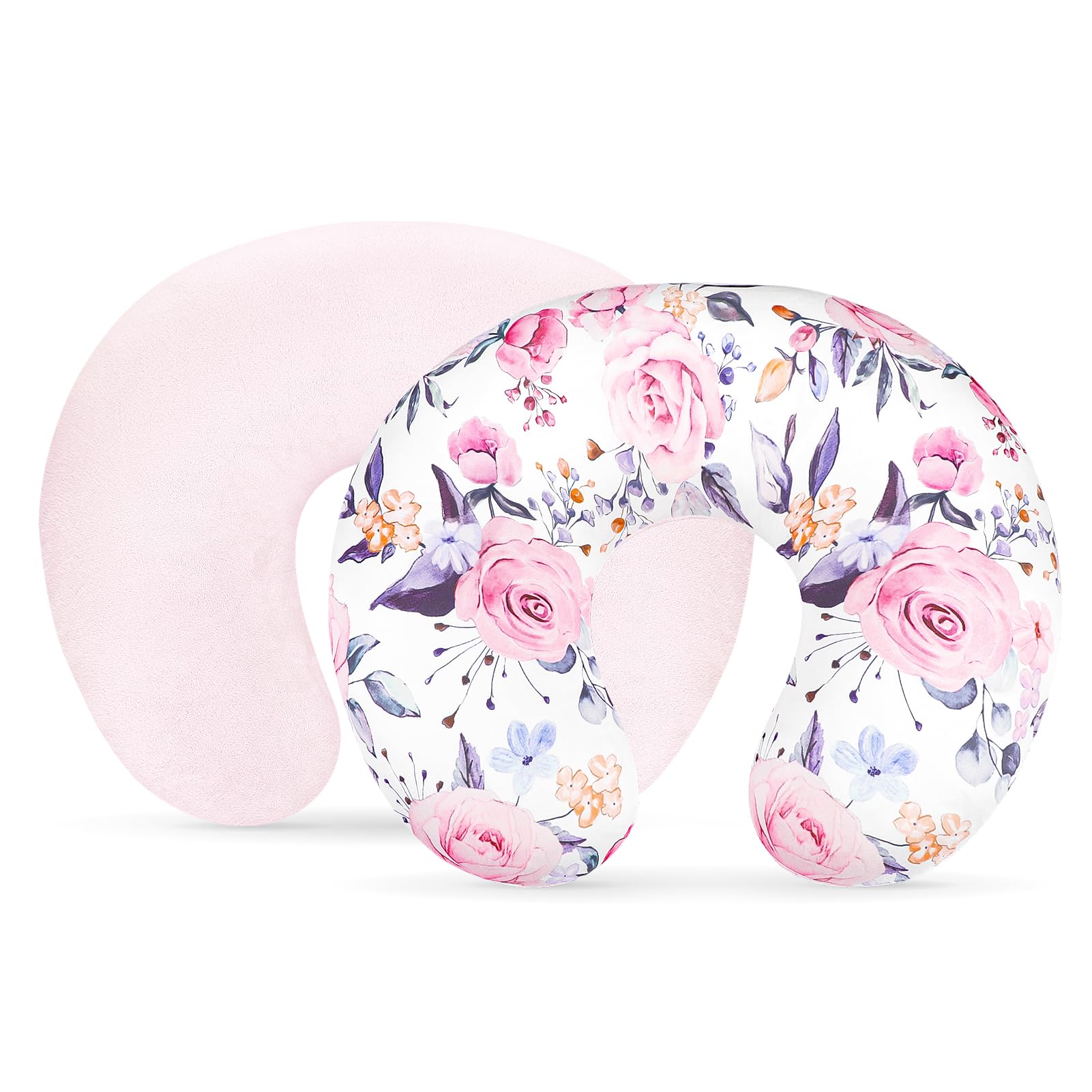 Pea Pod nursing pillow cover floral front view for cozy feeding sessions.