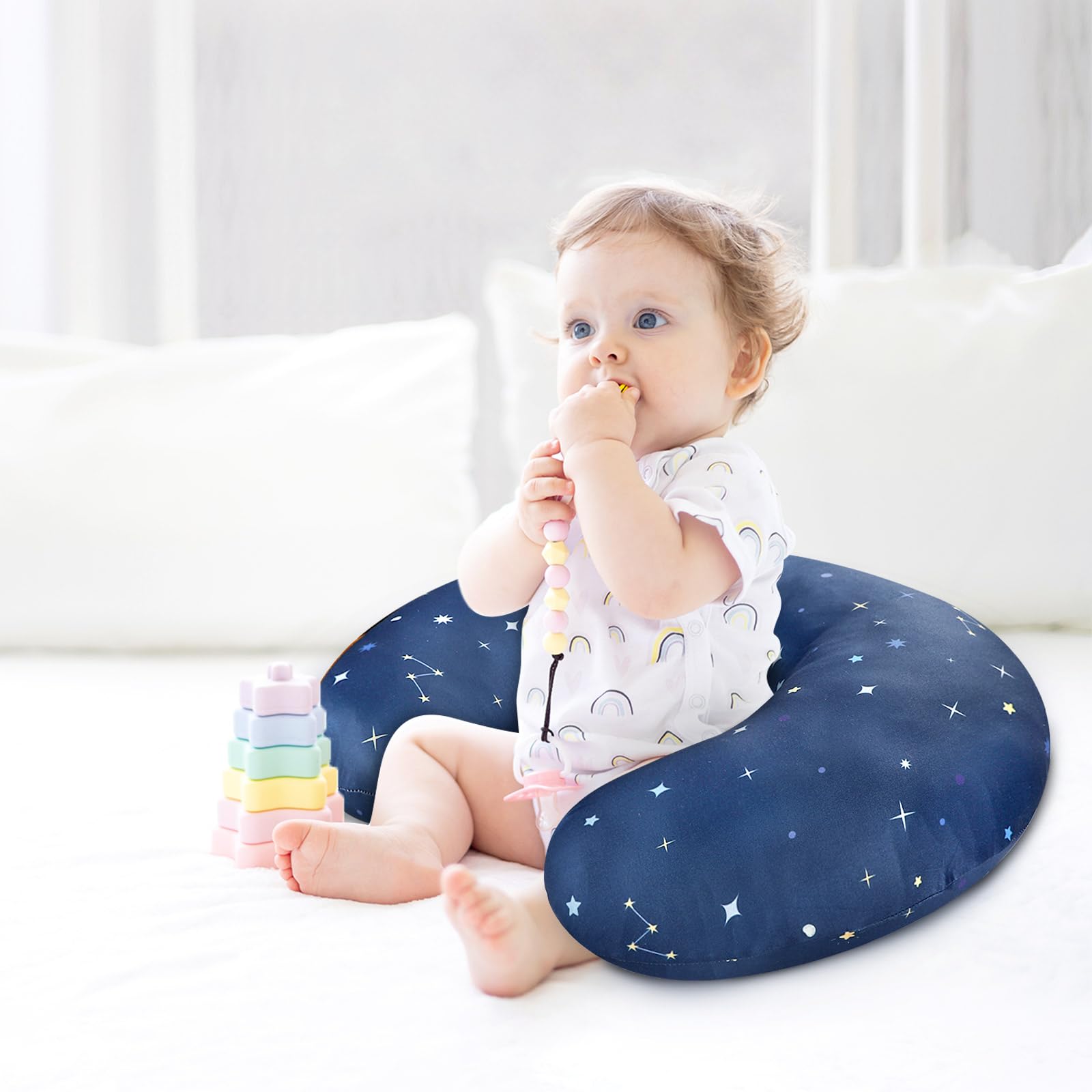 Pea Pod nursing pillow cover gift-ready packaging for baby showers.