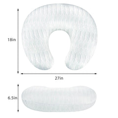 Pea Pod nursing pillow cover hidden zipper close-up emphasizes easy on/off.