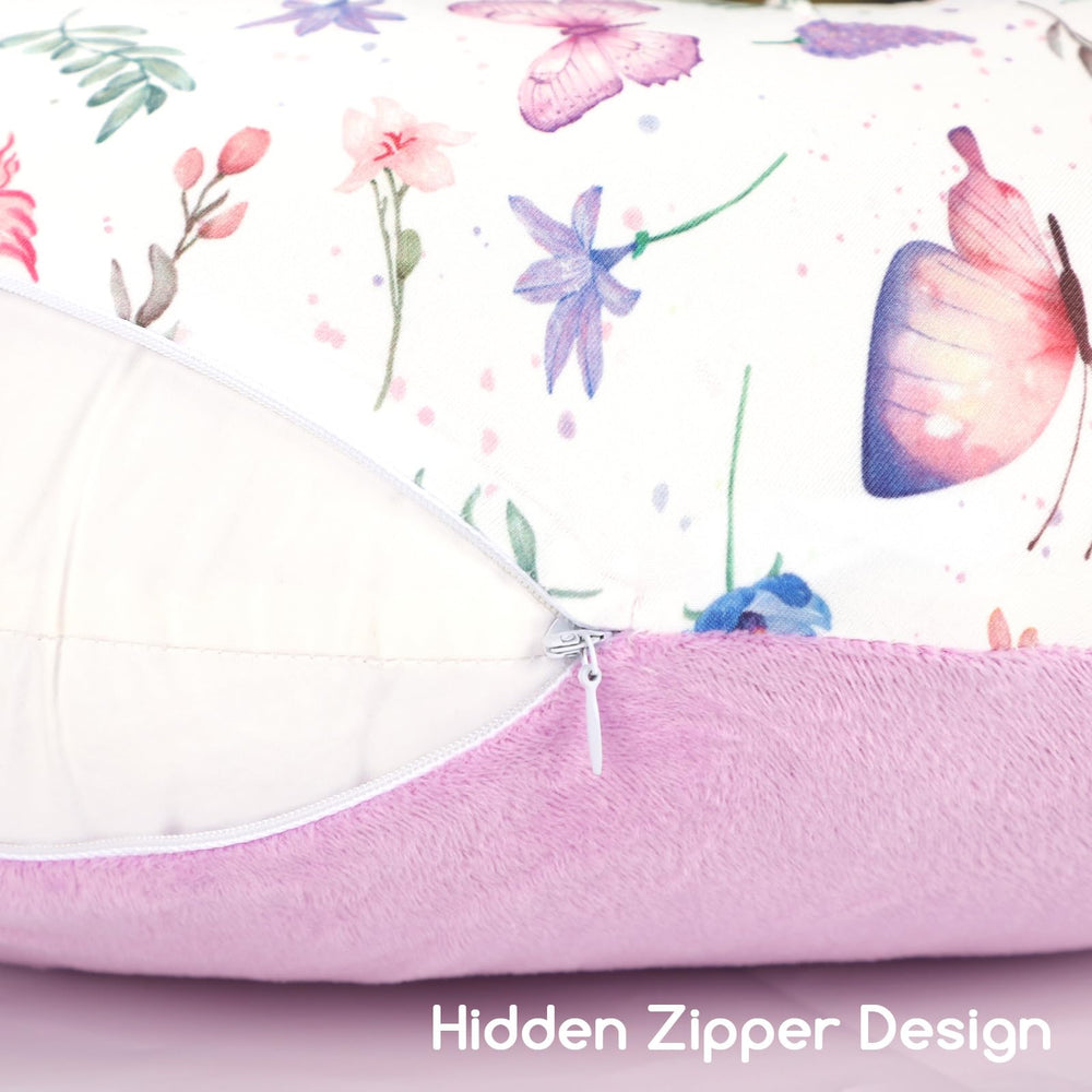Pea Pod nursing pillow cover is machine washable for quick maintenance.