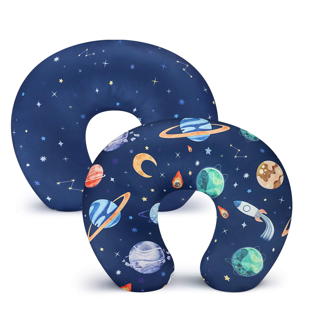 Pea Pod Outer Space cover closeup shows soft, breathable fabric.