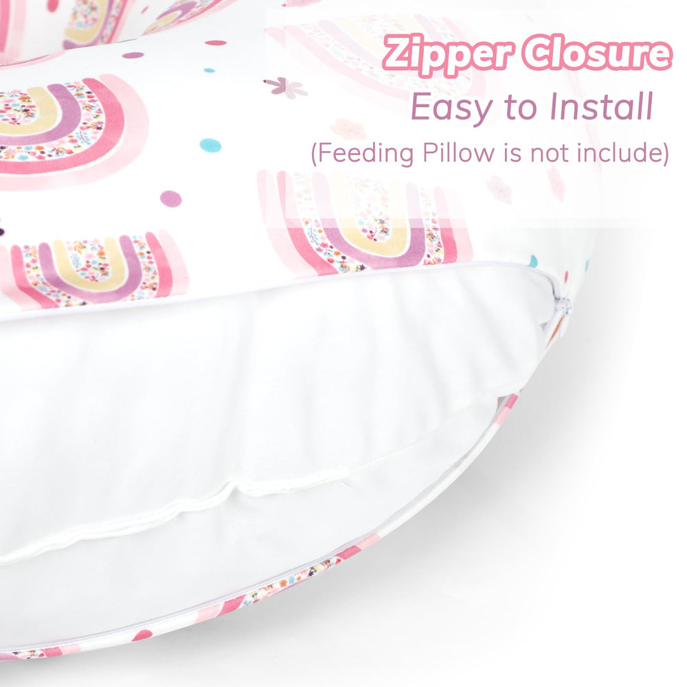 Pea Pod nursing pillow cover rainbow nursery-friendly design for baby showers.