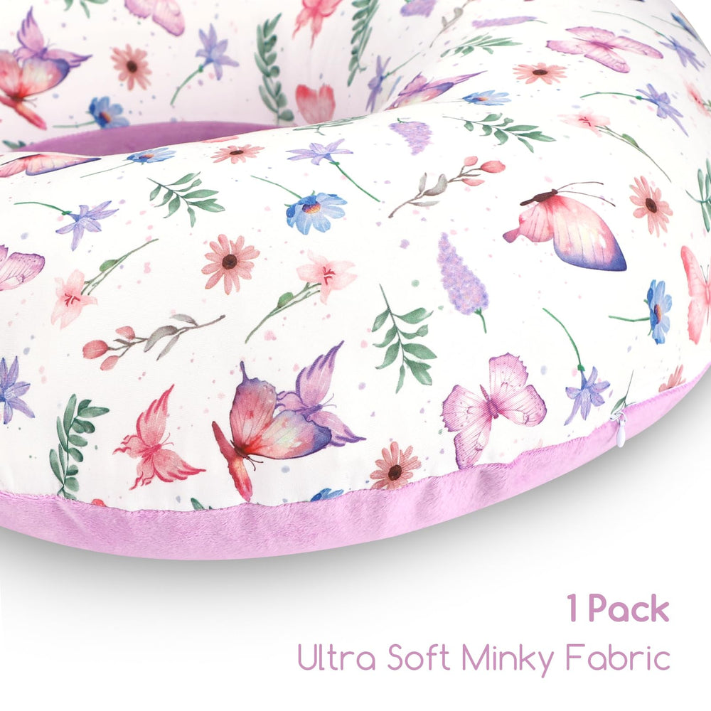 Pea Pod nursing pillow cover reversible side offers warmth or breathability.
