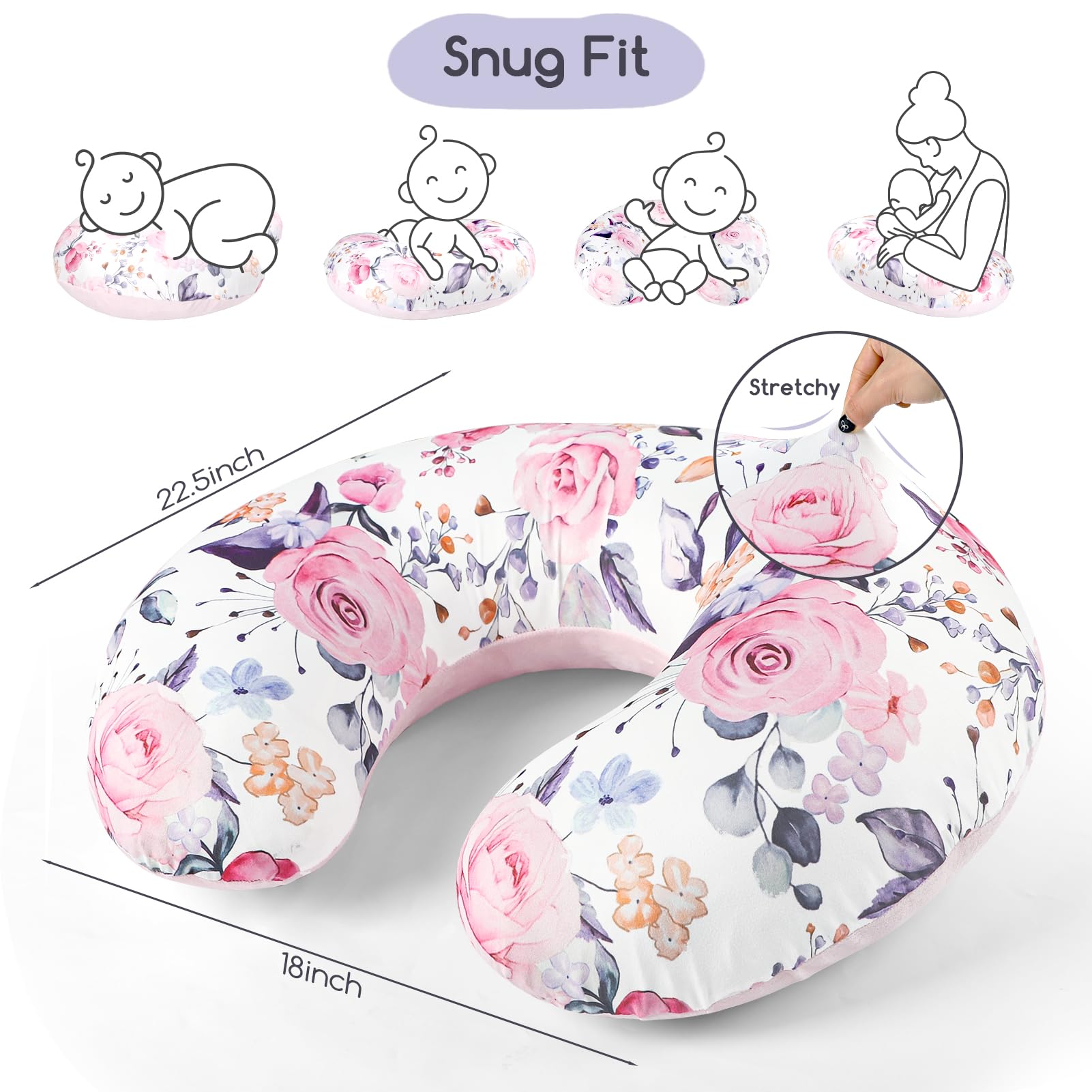 Pea Pod nursing pillow cover reversible warm-side for cozy winters.