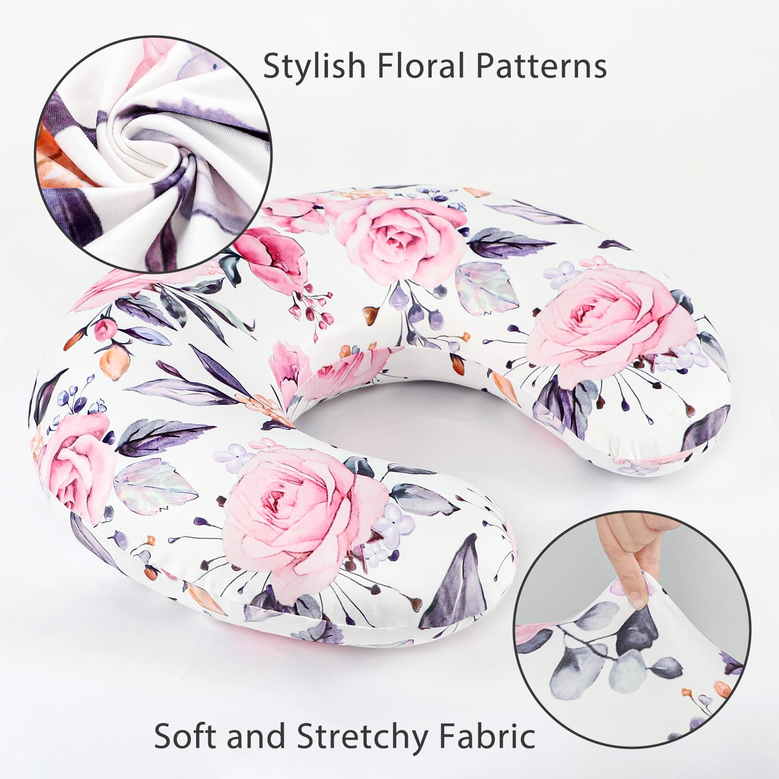 Pea Pod nursing cover with stretchy fit keeps pillows snug during feeds.