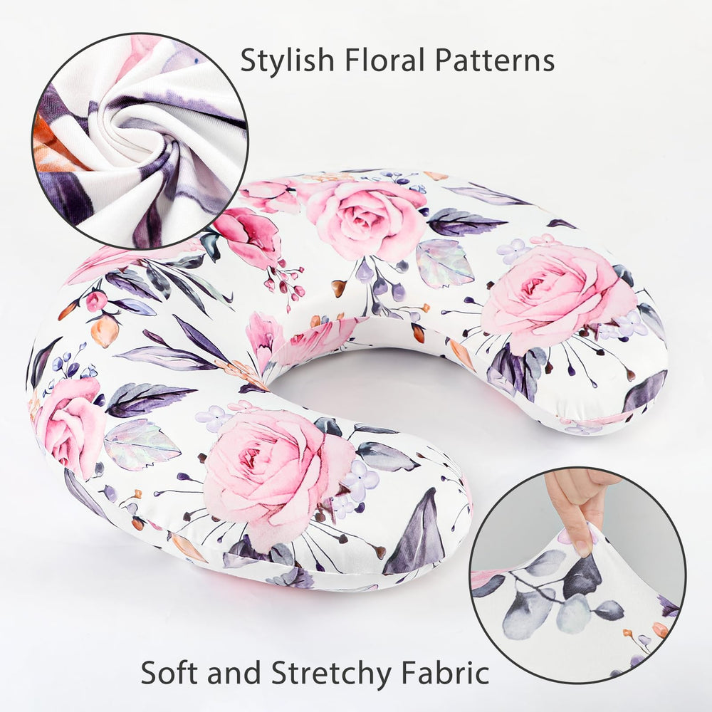 Pea Pod nursing cover with stretchy fit keeps pillows snug during feeds.