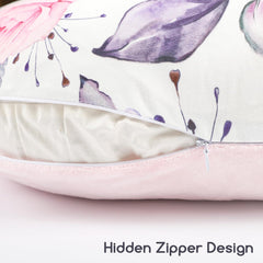 Pea Pod nursing pillow cover removable zipper detail enables easy care.