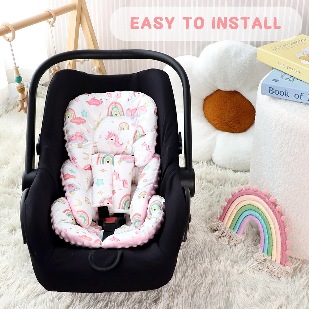 Pea Pod on-the-go infant comfort shown in a car-seat/stroller setup.
