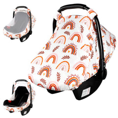 Pea Pod Rainbow canopy with peep windows offers visibility while preserving airflow during car rides.