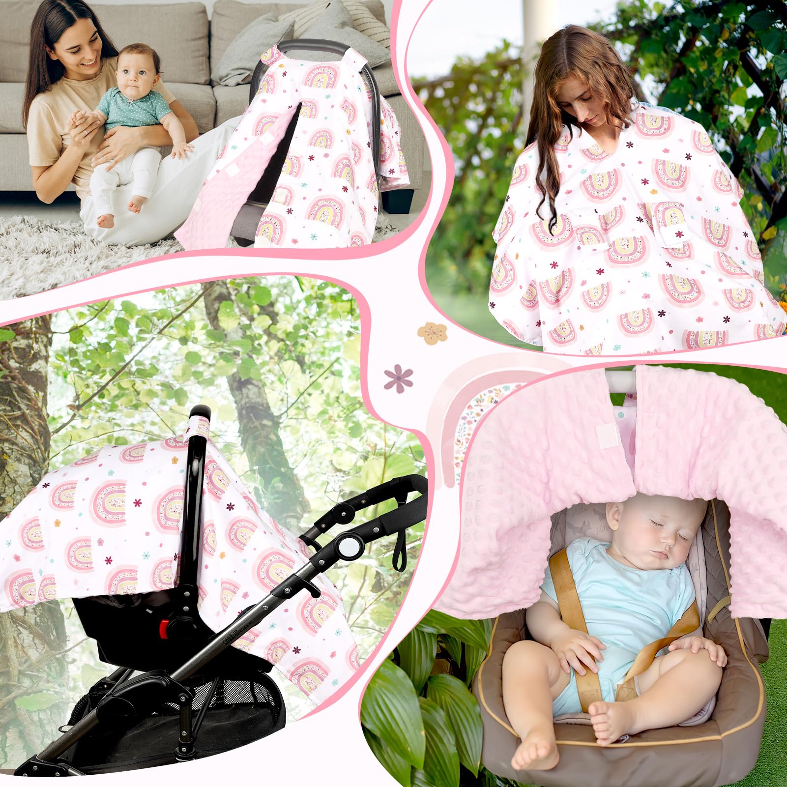 Pea Pod rainbow colors option with five neutral shades to match car interiors.