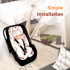 Pea Pod rainbow print car-seat cushion adds cute style and comfort
