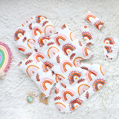 Pea Pod reversible rainbow side with warm and breathable fabrics.