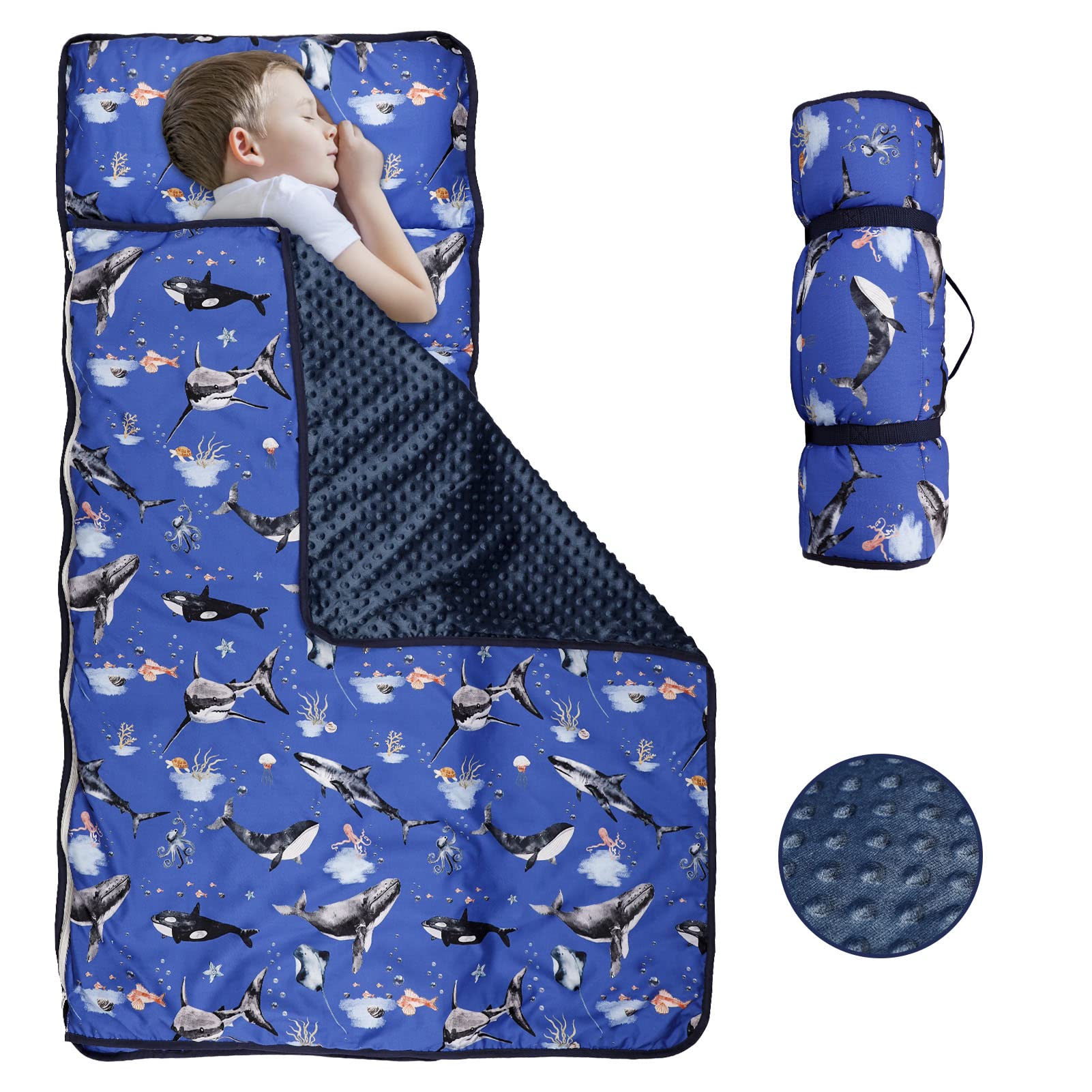 Pea Pod toddler nap mat with removable pillow for cozy daycare naps