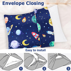 Pea Pod Evenlop-closure pillowcase keeps pillow secure for kids