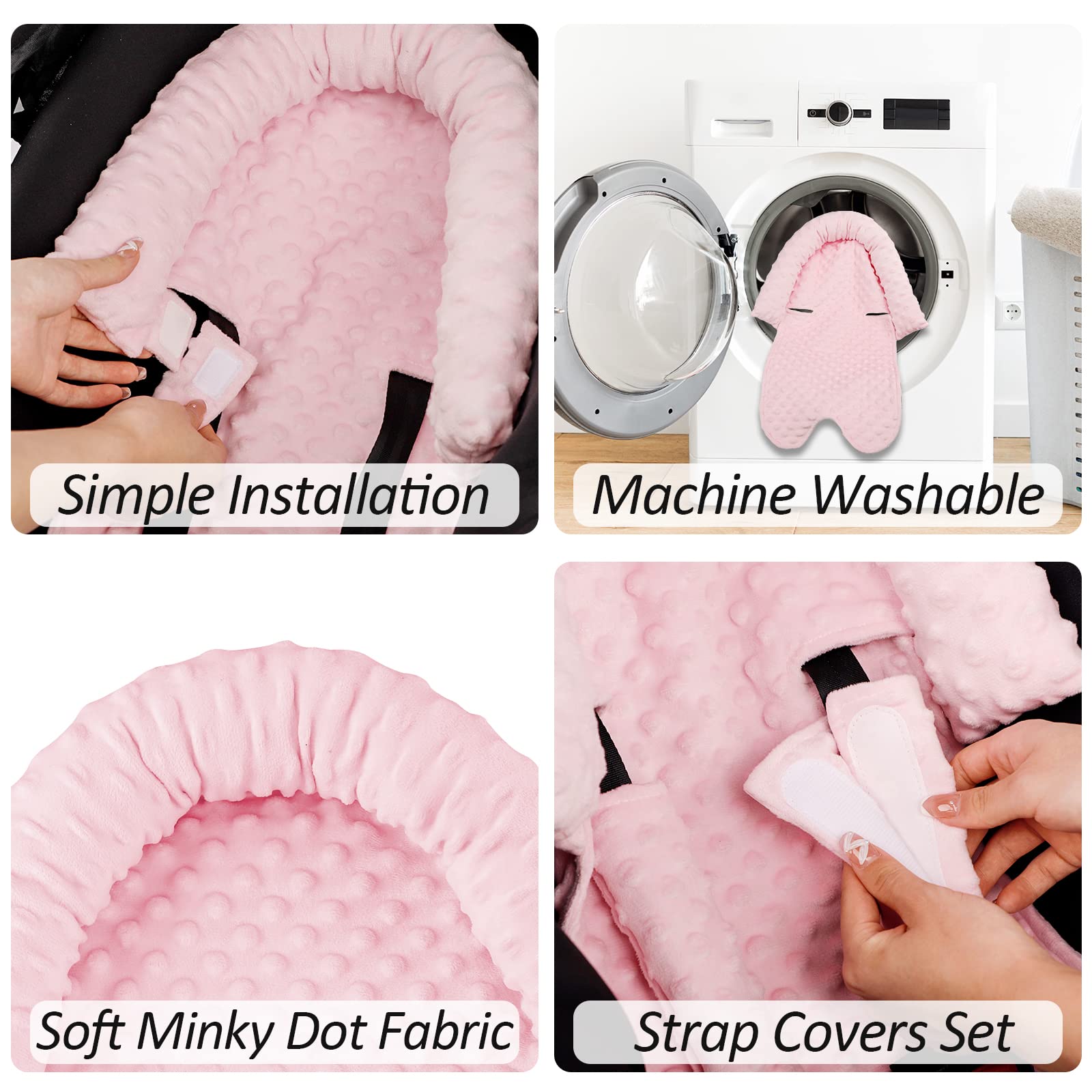 Pea Pod ultra-soft Minky dotted fabric close-up offers cozy comfort during rides.