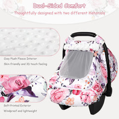 Pea Pod winter car seat cover dual-zip windows: easy access and breathable airflow