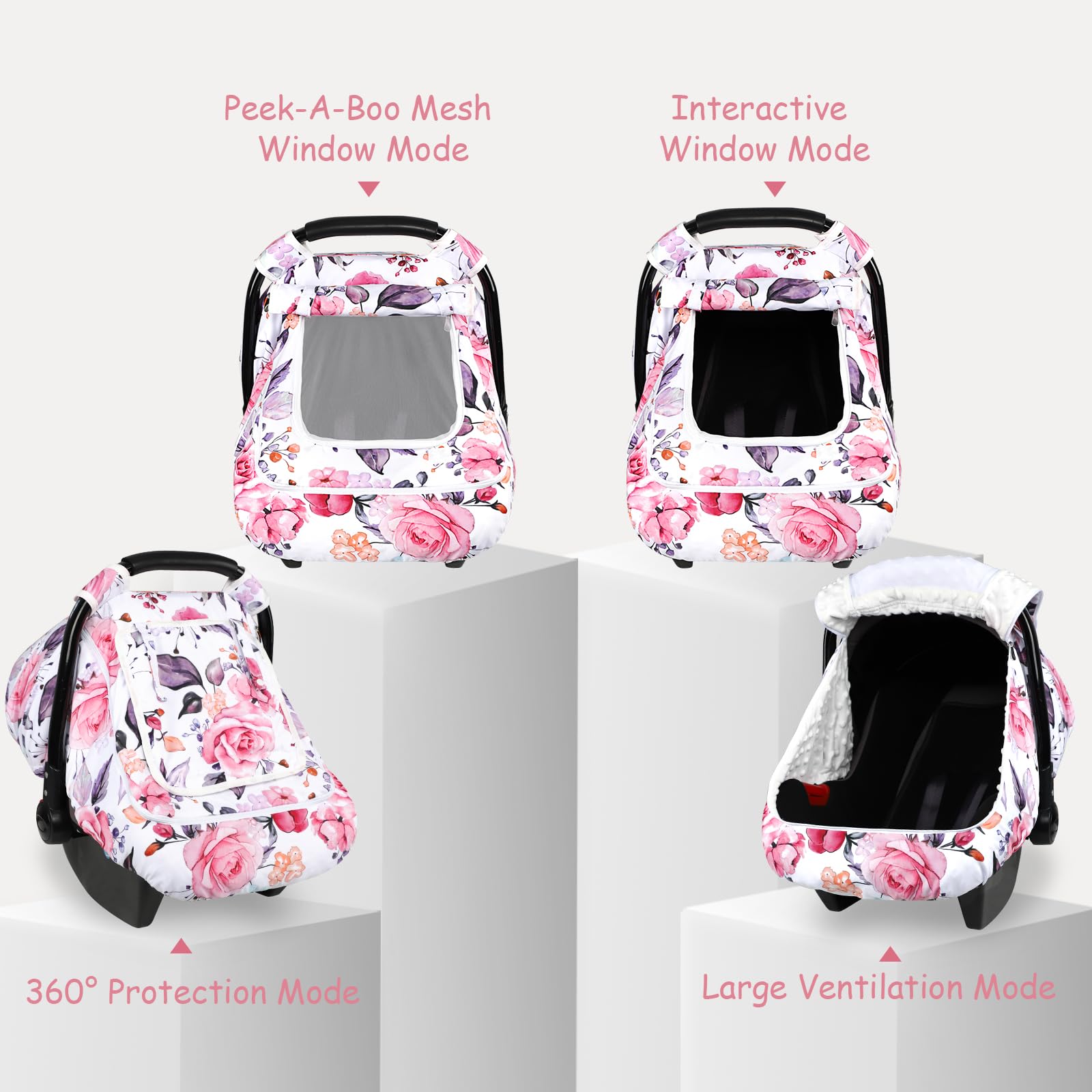 Pea Pod winter car seat cover elastic bottom: snug fit and draft-free warmth