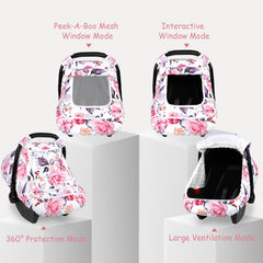 Pea Pod winter car seat cover elastic bottom: snug fit and draft-free warmth
