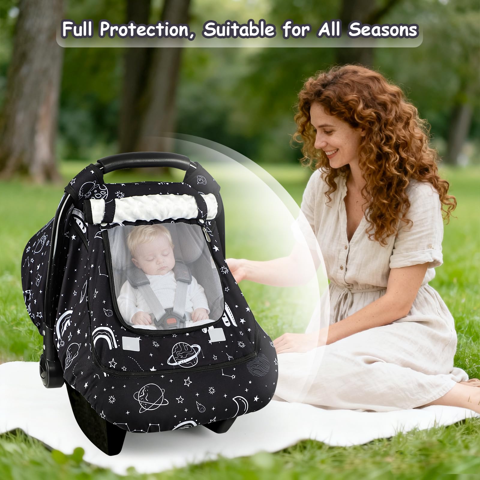 Pea Pod winter car seat cover stroller compatibility keeps cover secure during strolls