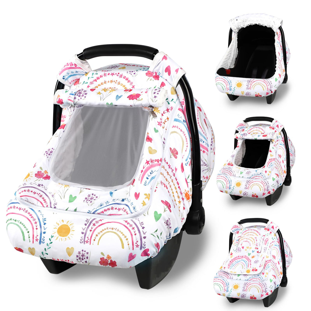Pea Pod winter car seat cover sunshade protects baby and preserves nap time