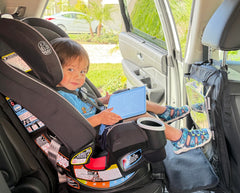 Peace of Mind Steppy in-car setup demonstrates easy child entry and exit