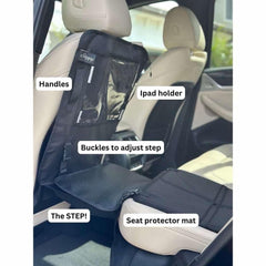 Peace of Mind Steppy seat protector close-up shows waterproof, durable material