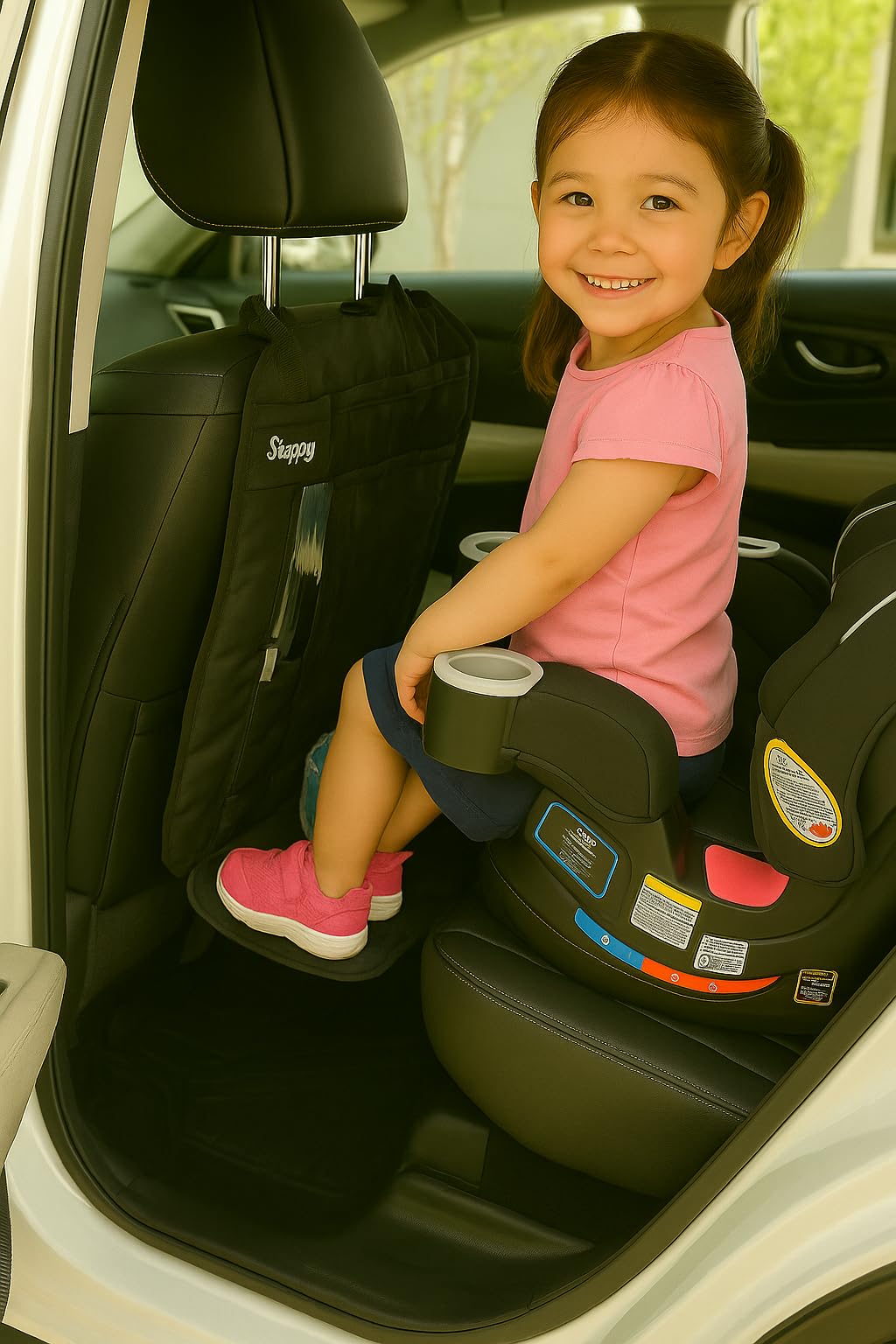 Peace of Mind Steppy tablet holder in action keeping device accessible