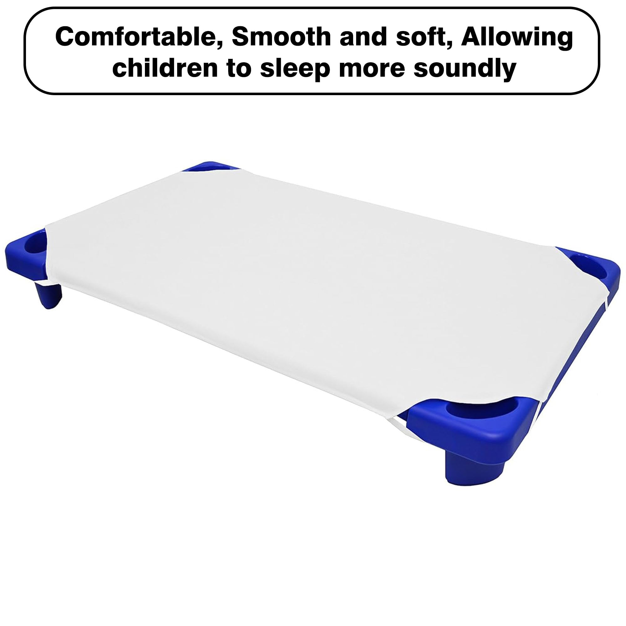Peace Sleep Bedding elastic corner loops ensure secure corners on daycare cots