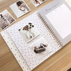Peachly Baby Memory Book heavyweight 200gsm pages for durability.