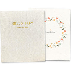 Peachly Baby Memory Book Clementine cover in natural linen for elegant keepsakes.